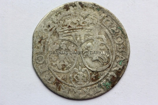 SZÓSTAK POLSKA 1662 AT - JAN II KAZIMIERZ ORYGINAŁ