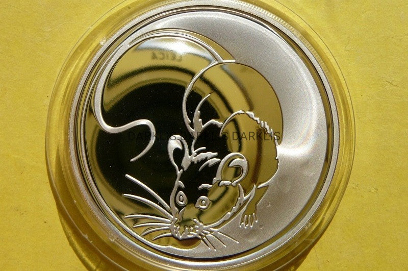 3 RUBLE ROSJA 2008 MYSZ ROK KSIĘŻYCOWY -Ag 33,85g