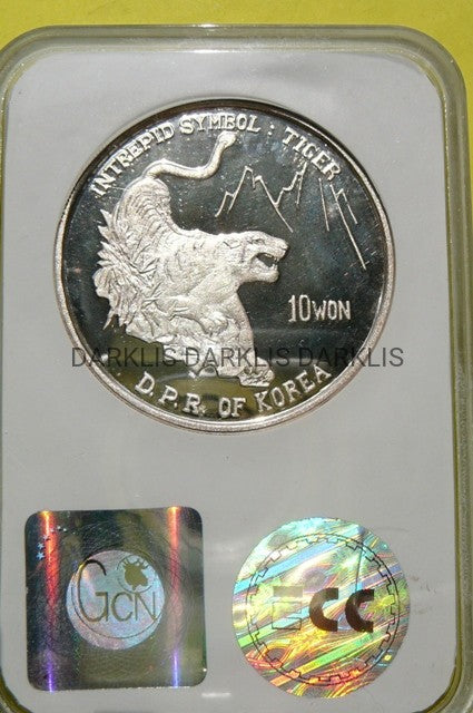 10 WON KOREA -TYGRYS BENGALSKI- SREBRO 999 -RZADKA