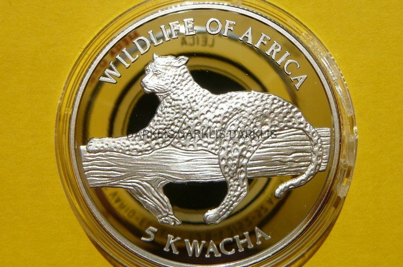 5 KWACHA MALAWI LEOPARD PLAMISTY AFRYKA SREBRO 925