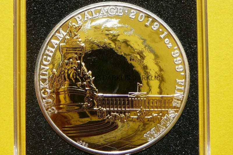 2 FUNT BRYTANIA 2019 PAŁAC BUCKINGHAM Ag/Au 999 Oz
