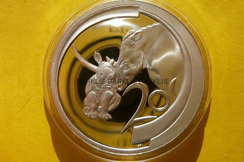 20 CENT RPA 2003 NOSOROŻEC RZADKA Ag 925 33,6g+CER