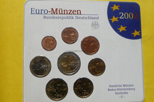 SET EURO NIEMCY 2002 -G- KARLSRUHE MENNICZE - UNC