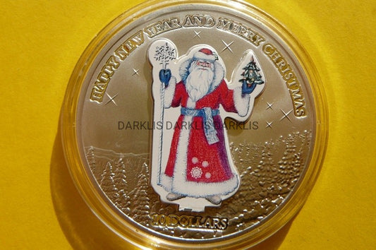 10$ NAURU BOŻE NARODZE ŚWIĘTA ŚW MIKOŁAJ Ag 999 Oz