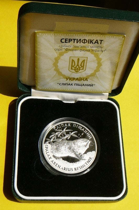 10 HRYWIEN UKRAINA 2005 ŚLEPIEC PIASKOWY Ag 925 Oz