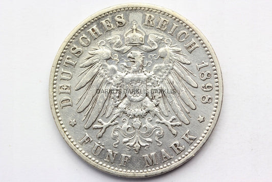 5 MAREK KAISERREICH WIRTEMBERGIA 1898 WILHELM STAN