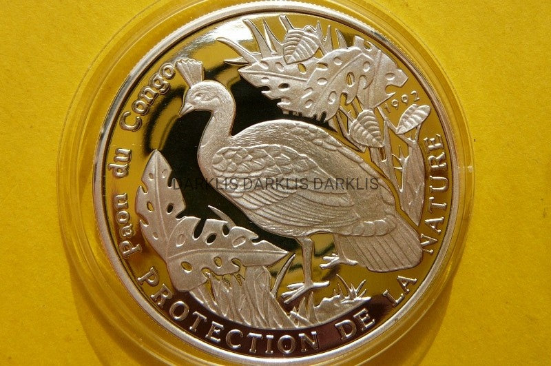 500 FR KONGO 1992 PAW - ZAGROŻONE GATUNKI -Ag 999