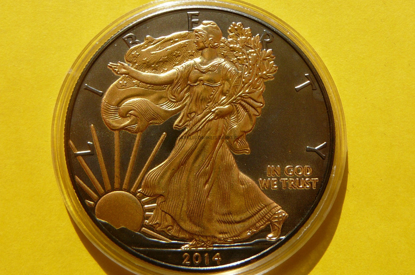 *$ USA 2014 EAGLE BOGINI WOLNOŚCI Ag/Au 999 RUTHEN