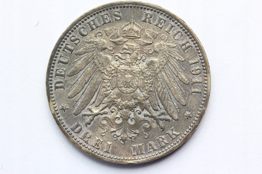 3 MARKI KAISERREICH HAMBURG 1911 RZADKA ORYG Nr.1