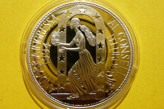 *10 DINAR ANDORA WSTĄPIENIE DO RADY EUROPY Ag 925