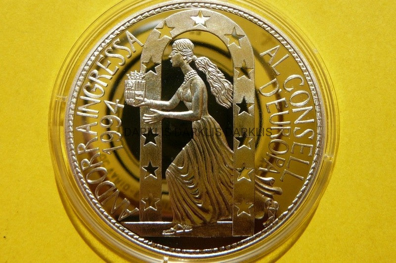 *10 DINAR ANDORA WSTĄPIENIE DO RADY EUROPY Ag 925