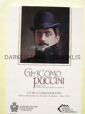 2 EURO SAN MARINO 2014 MUZYK GIACOMO PUCCINI MENNICZA