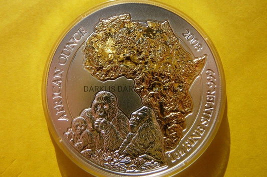 50 FR RWANDA 2008 GORYL SREBRO/ZŁOTO 999 UNCJA