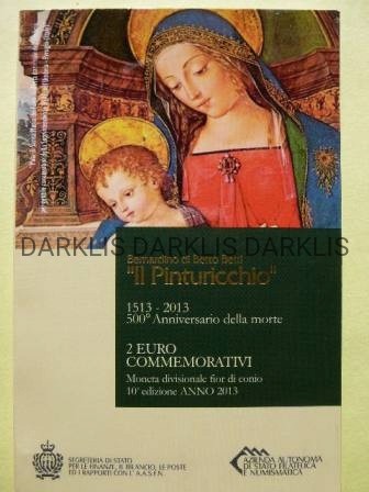 2 EURO SAN MARINO 2013 MALARZ PINTURICCHIO darklis