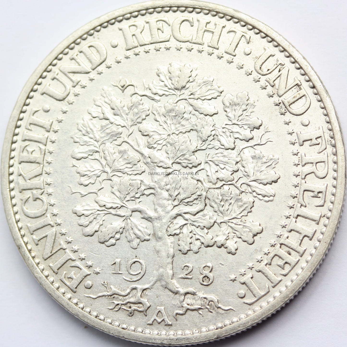 5 REICHSMARK WEIMAR 1928 A DĄB RZADKA SUPER STAN N.2