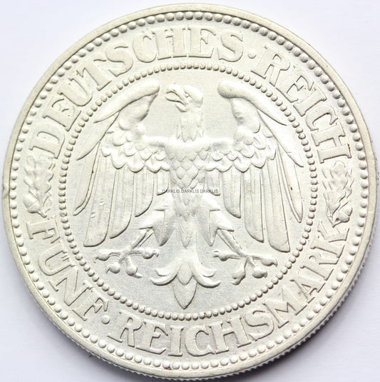5 REICHSMARK WEIMAR 1928 A DĄB RZADKA SUPER STAN N.2