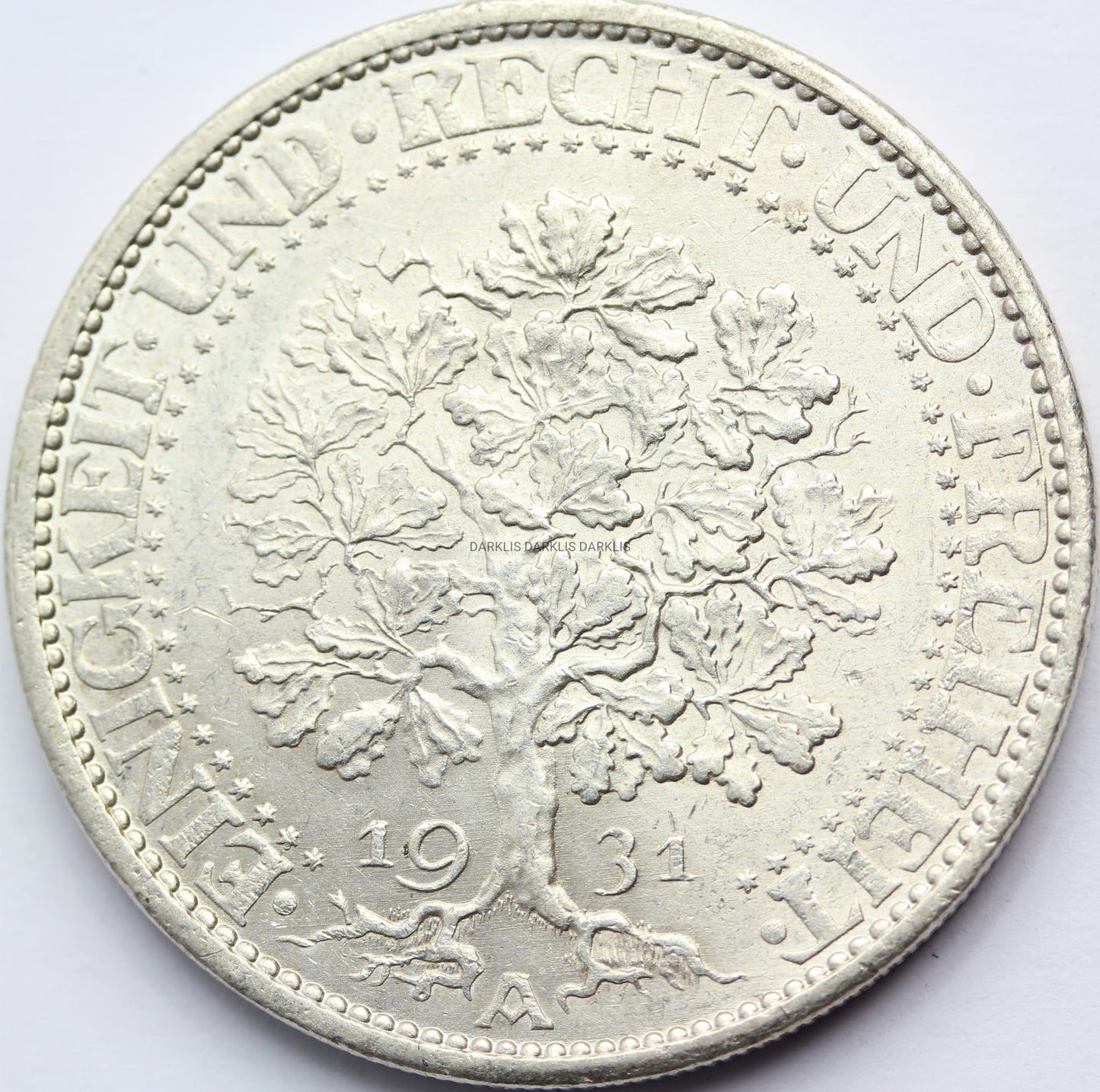 5 REICHSMARK WEIMAR 1931 A DĄB RZADKA SUPER STAN N.3
