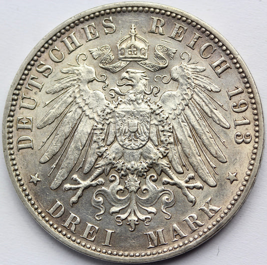3 MARKI KAISERREICH HAMBURG 1913 ORYGINAŁ RZADKA Nr84