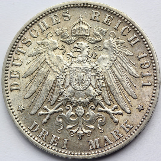 3 MARKI KAISERREICH HAMBURG 1911 ORYGINAŁ RZADKA Nr80