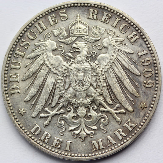 3 MARKI KAISERREICH HAMBURG 1909 ORYGINAŁ RZADKA Nr82