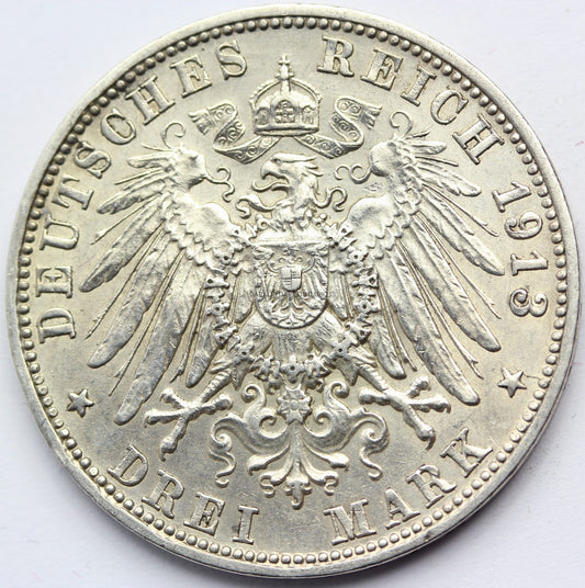 3 MARKI KAISERREICH BAWARIA 1913 OTTO STAN! Nr.23