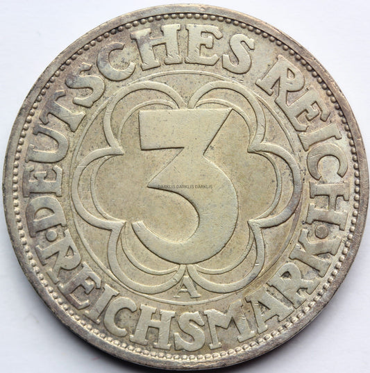 3 REICHSMARK WEIMAR 1927 1000 LAT NORDHAUSEN RZADKA Nr5