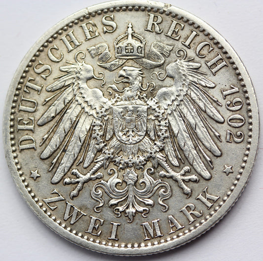 2 MARKI KAISERREICH PRUSY 1902 WILHELM II STAN !! Nr.3