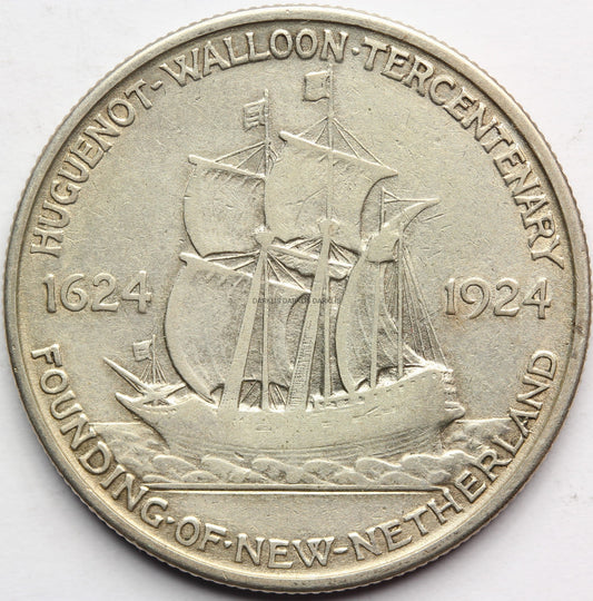 1/2$ USA 1924 HUGUENOT ZAŁOŻENIE NOWYCH NIDERLANDÓW
