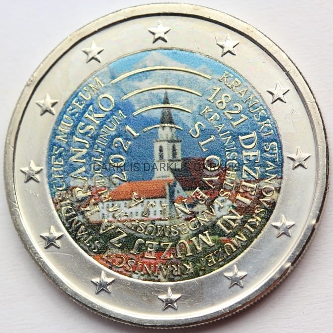 *2 EURO SŁOWENIA 2021 MUZEUM PROWINCJI KRAINA KOLOR
