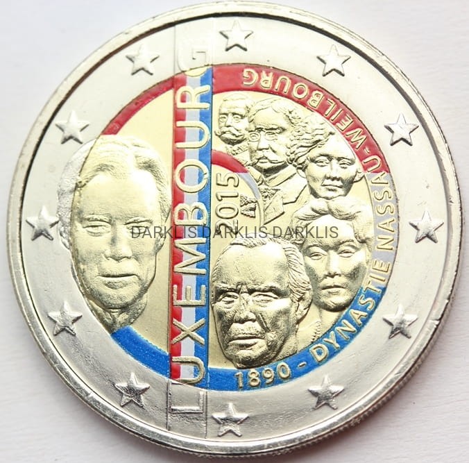 *2 EURO LUKSEMBURG 2015 DYNASTIA NASSAU-WEILBURG KOLOR