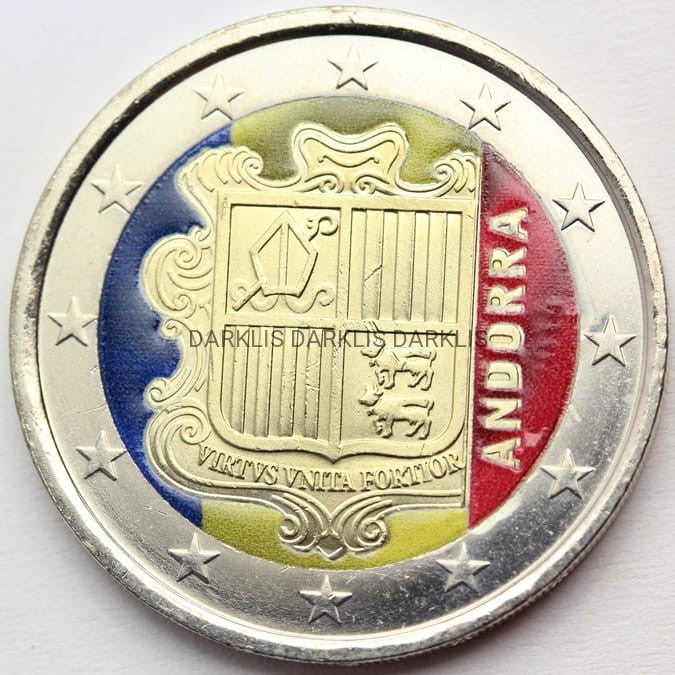 *2 EURO ANDORA 2014 HERB PAŃSTWOWY KOLOR