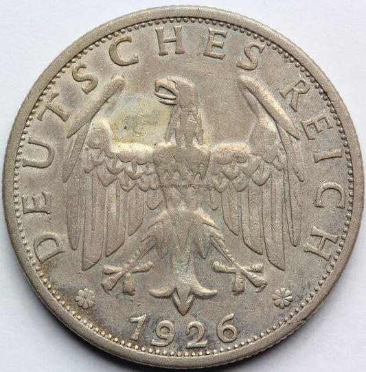 2 REICHSMARK WEIMAR 1926 G KARLSRUHE OBIEGOWA Nr.9