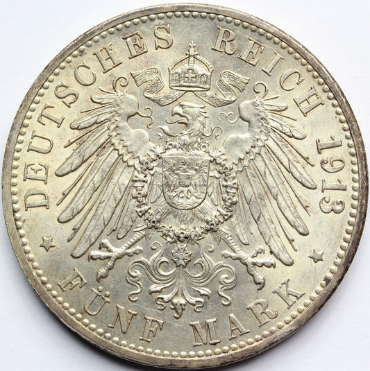 5 MAREK KAISERREICH BADENIA 1909 FRIEDRICH II UNC Nr.3