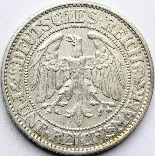 5 REICHSMAREK WEIMAR NIEMCY 1932 J DRZEWO DĄB Nr.6