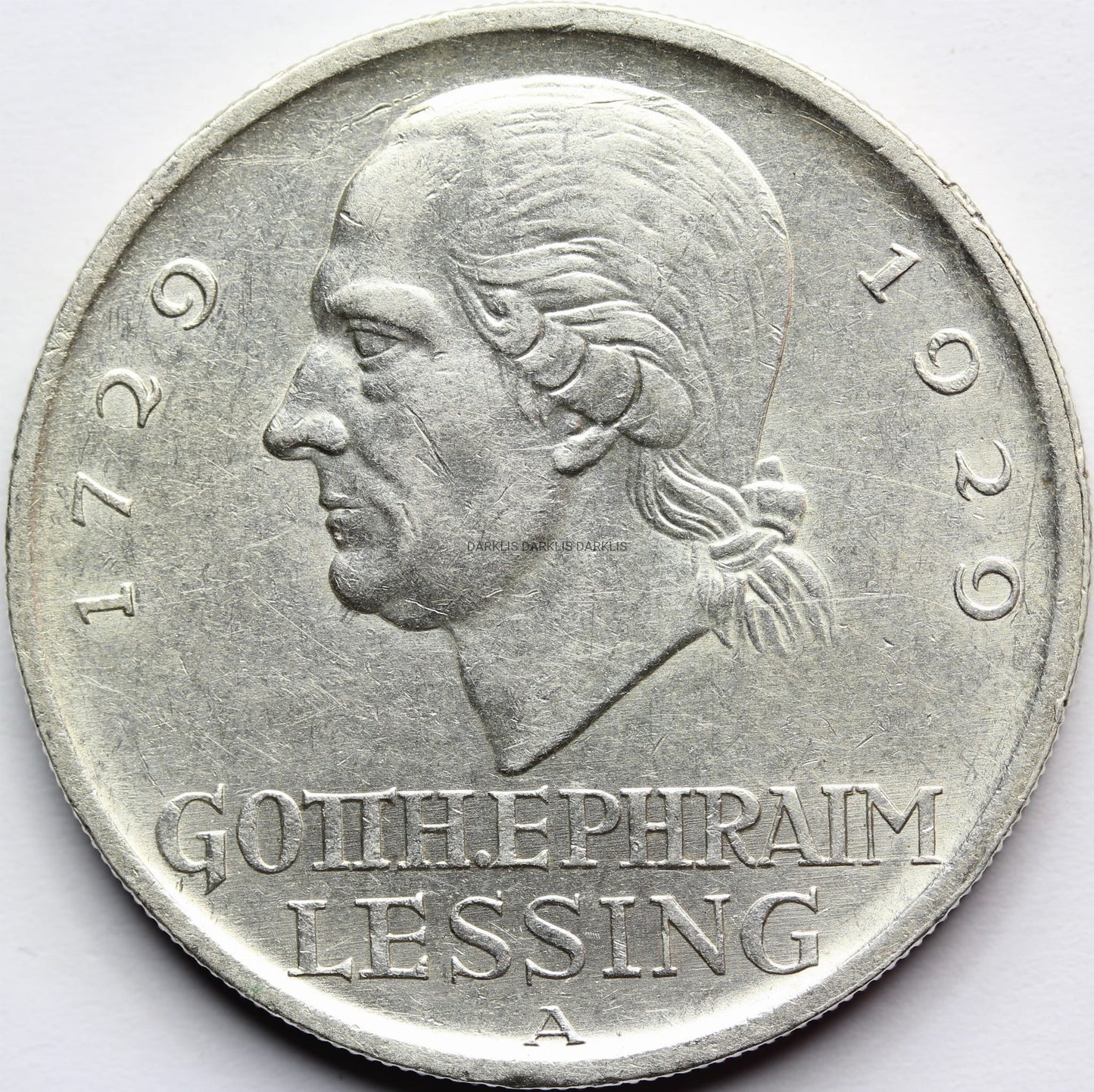 5 REICHSMARK WEIMAR 1929 A GOTTHOLD LESSING RZADKA Nr.2
