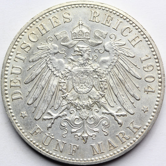 5 MAREK KAISERREICH MECKLENBURG-SCHWERIN 1904 UNC Nr.1