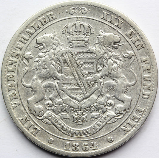 TALAR SAKSONIA 1864 JAN WETTYN HERB Z LWAMI Nr.8