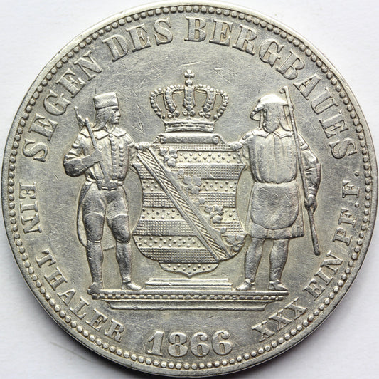 TALAR SAKSONIA 1866 JAN WETTYN HERB Z GÓRNIKAMI Nr.9