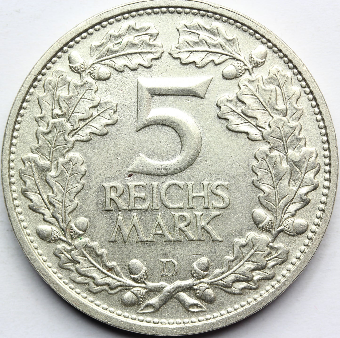 5 REICHSMARK WEIMAR NIEMCY 1925 D 100 LAT NADRENII Nr.1