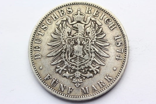 5 MAREK KAISERREICH WIRTEMBERGIA 1874 KAROL STAN!!