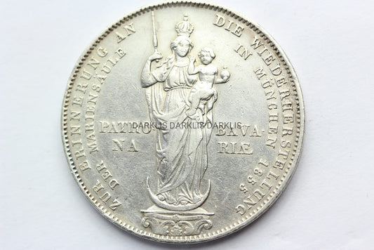 2 GULDEN BAWARIA 1855 KOLUMNA MADONNY W MONACHIUM