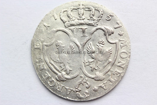 SZÓSTAK 1757 C CLEVE NIEMCY FRYDERYK II WIELKI S2+