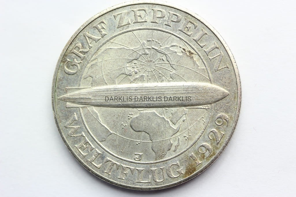 5 REICHSMAREK NIEMCY 1930 -J- STEROWIEC ZEPPELIN 1