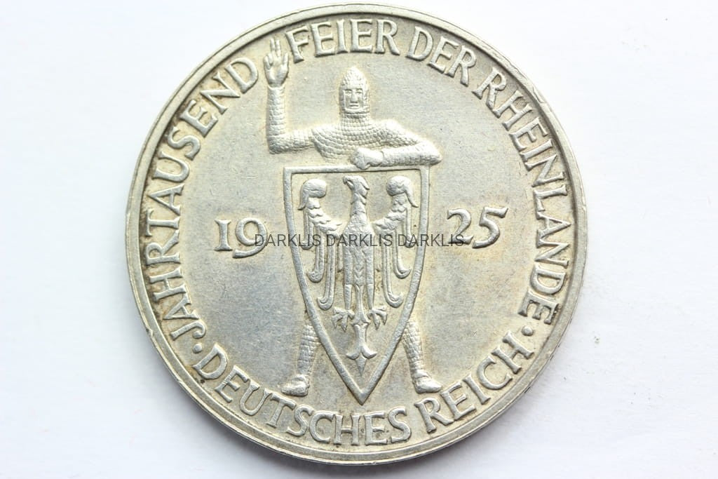 3 REICHSMARK WEIMAR 1925 -D- 1000 LAT NADRENII N.1