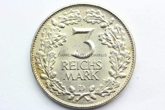 3 REICHSMARK WEIMAR 1925 -D- 1000 LAT NADRENII N.2