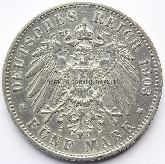 5 MAREK KAISERREICH WIRTEMBERGIA 1903 WILHELM Nr.1