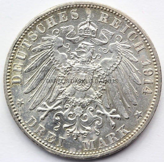 3 MARKI KAISERREICH BADENIA 1914 FRYDERYK STAN! Nr.1