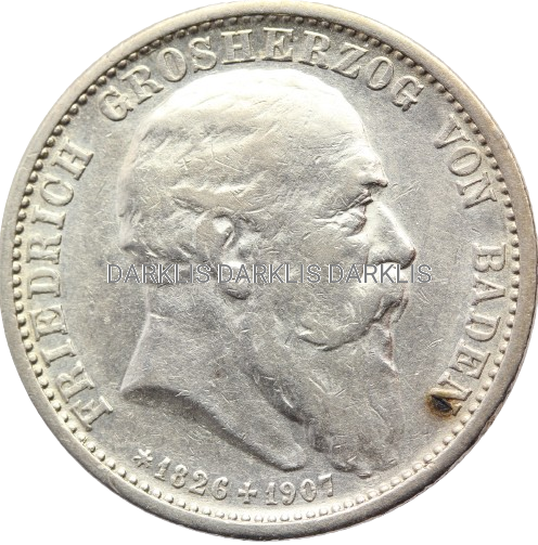 2 MARKI BADENIA KAISERREICH 1907 ŚMIERĆ FRYDERYK I NR4