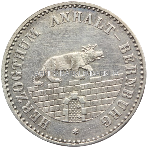 1/6 TALAR NIEMCY ANHALT BERNBURG 1856 RZADKA