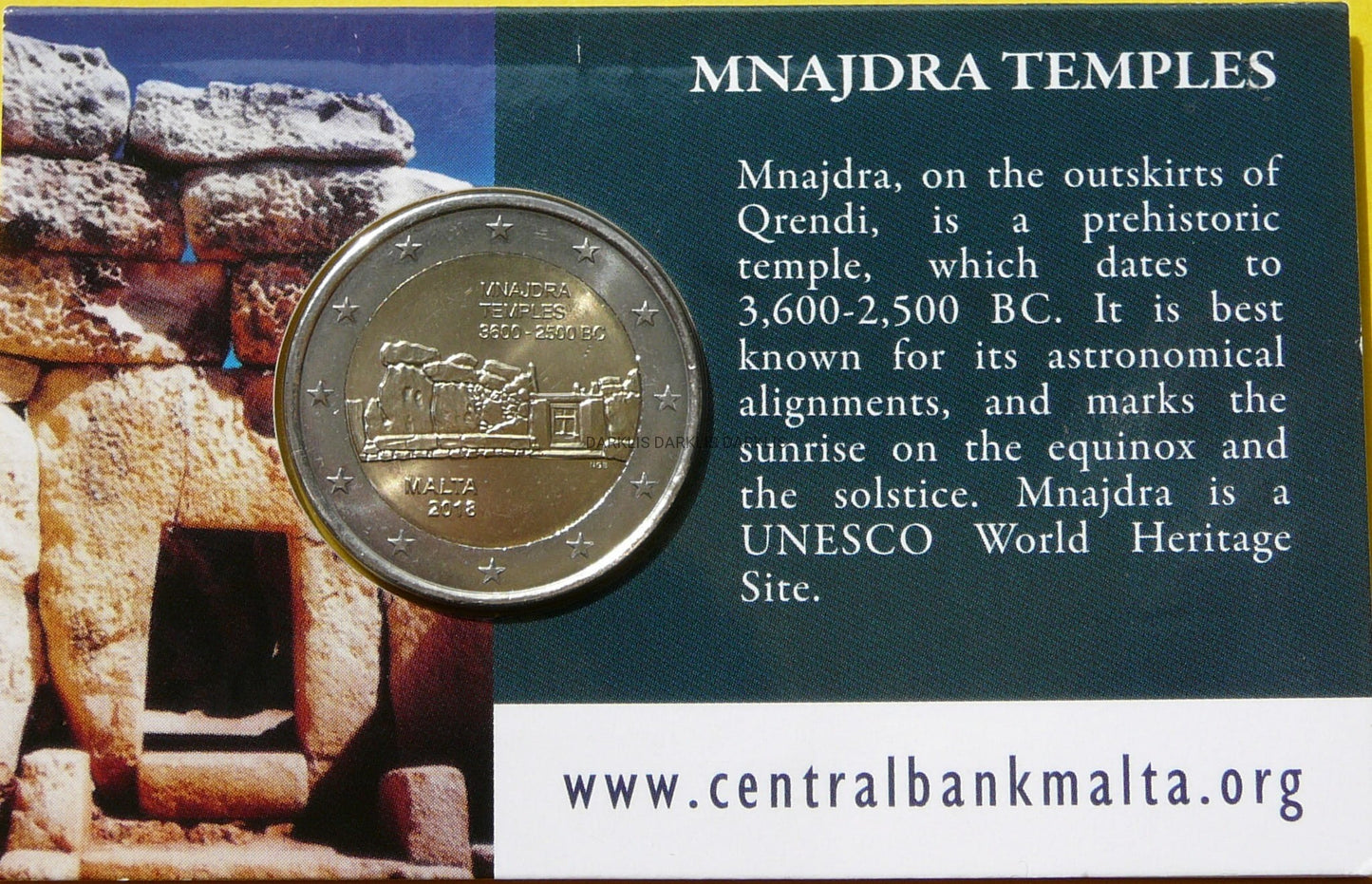 2 EURO MALTA 2018 ŚWIĄTYNIE MNAJDRA OFICJALNE WYDANIE
